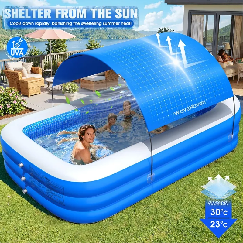WaveHaven Upgraded Blow Up Pool for Adults&Kids